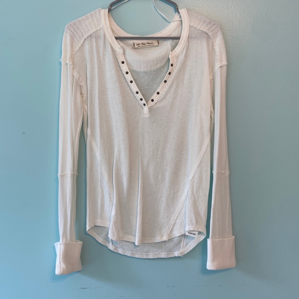 Free People White Long Sleeve